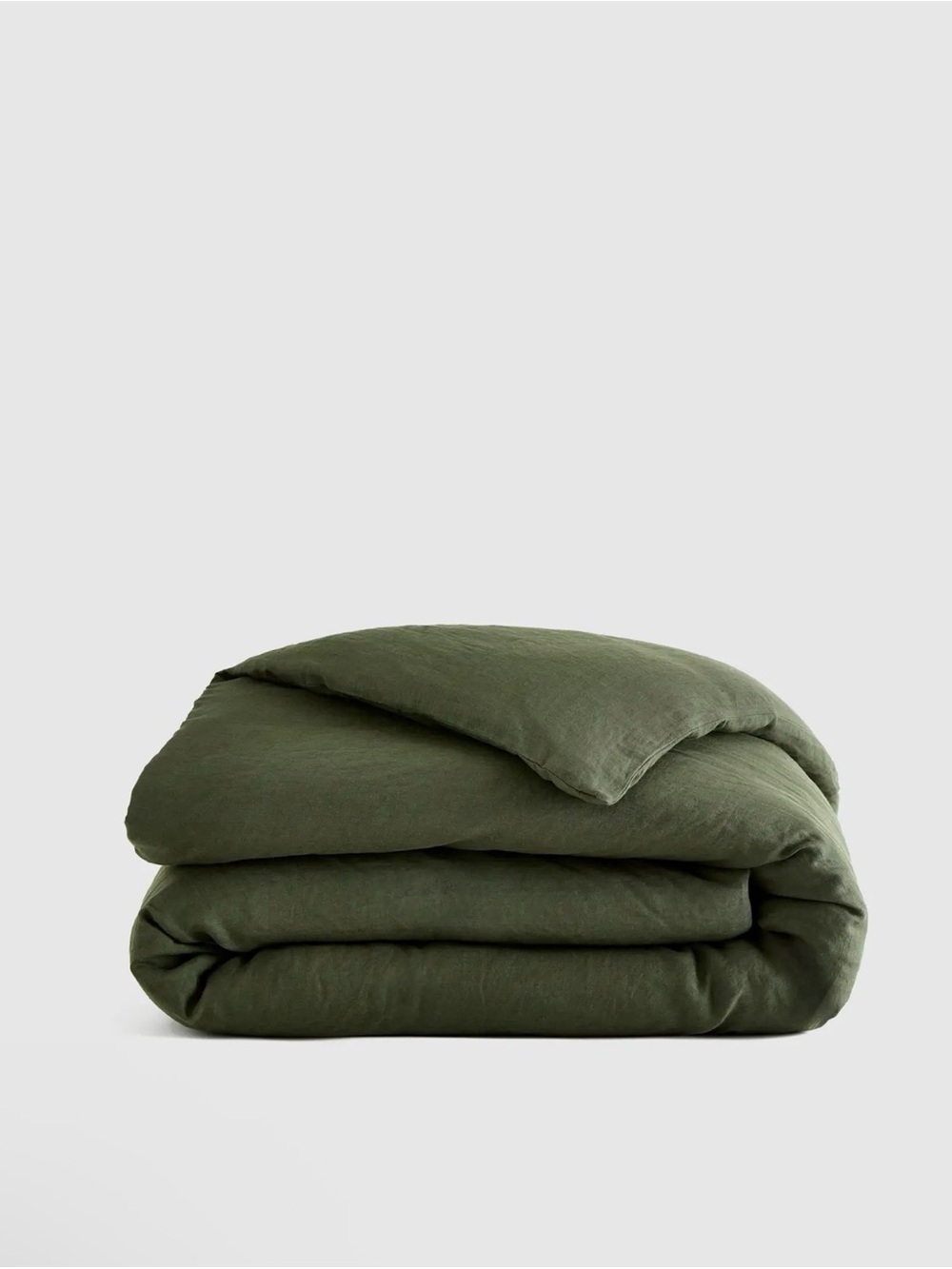Quince European Linen Duvet Cover in Pine Green Queen 969
